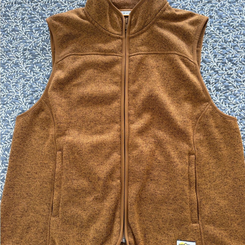 Orvis Brown Zip-Up Fleece Vest